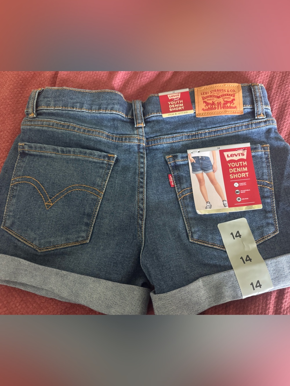 Levi's Blue Youth Cuffed Denim Shorts
